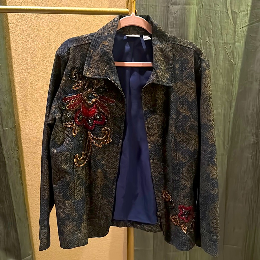 Chico’s Embroidered Denim Jacket